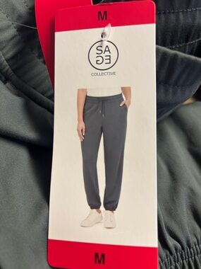 Sage Collective Drawstring Jogger Pants - Charcoal Gray